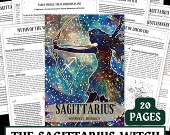 The Sagittarius Witch Grimoire – 20-Page Printable Witchcraft Guide | A4 • A5 • US Letter | Instant Download
