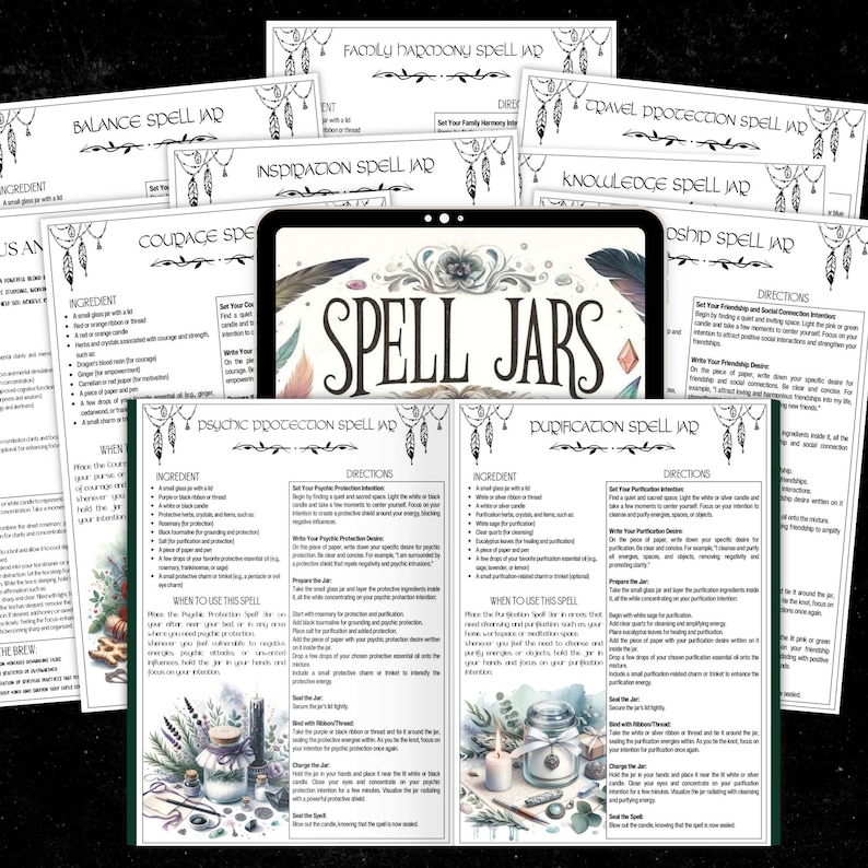 Printable Spell Jar Recipes | Grimoire Pages, Herbal Magic (PDF) image 6