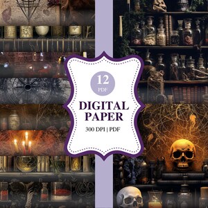 Apothecary Dark Theme Printable Paper Pack - 12 PDF Pages - A4 Paper Size - Instant Download Printable Grimoire and Book Of Shadow Pages