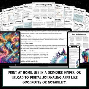 Mirror Magic Grimoire Printable Set | Scrying, Protection Spells (Digital Download) image 8