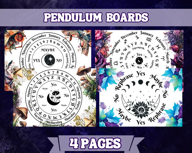 Printable Pendulum Boards , Printable Grimoire Pages - Etsy