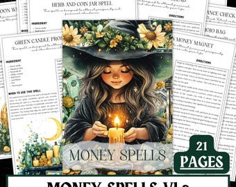 Money Spells Grimoire | Prosperity Rituals, Witchcraft (PDF Digital Download)