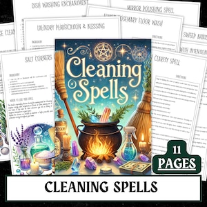 Grimorio de hechizos de limpieza de brujería / Limpieza energética del hogar (Descarga digital)