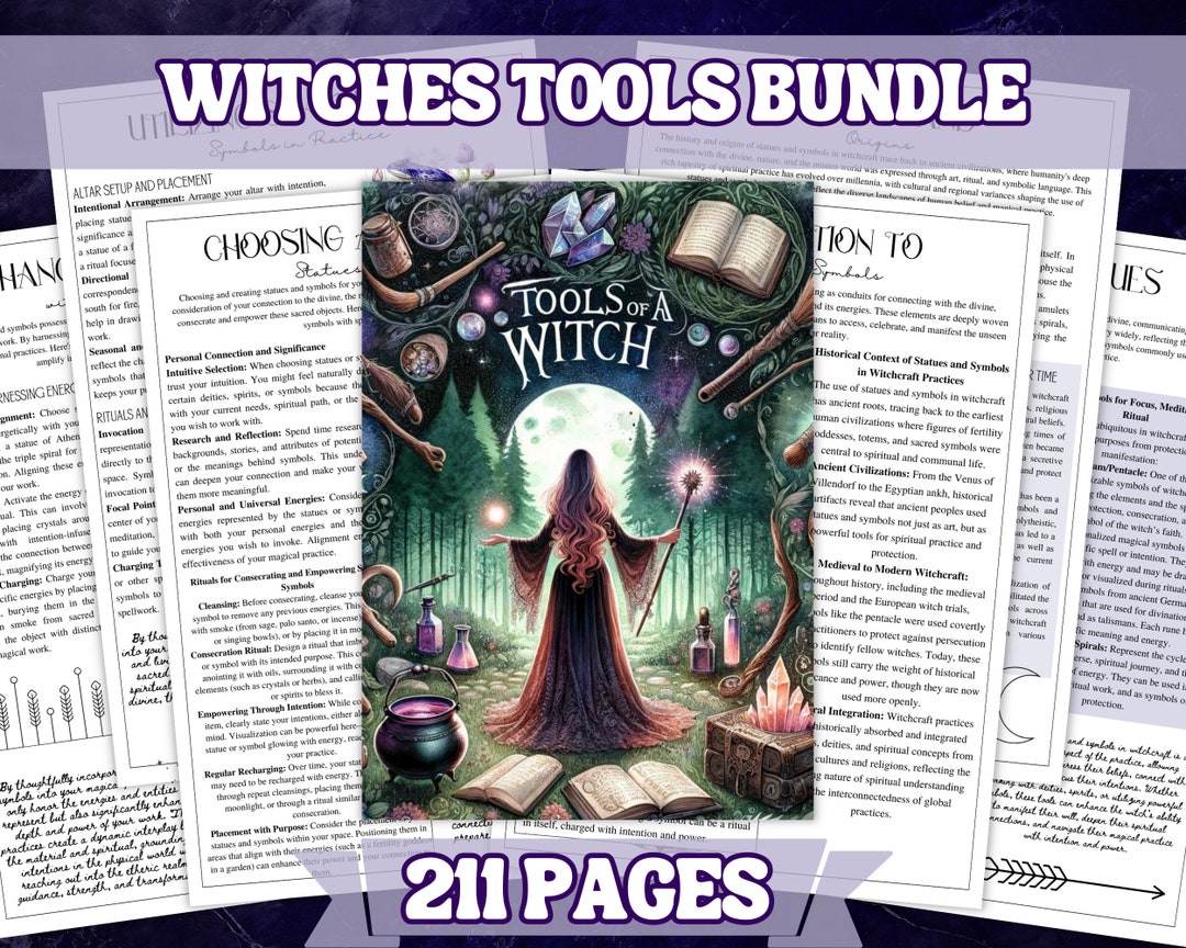 Printable Witchcraft Tools Bundle 211 Pages , A4 Size Printable ...