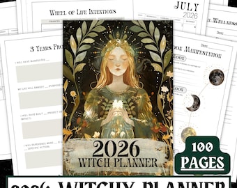 2026 Witchy Planner | Lunar, Spiritual Journal (Digital Download)