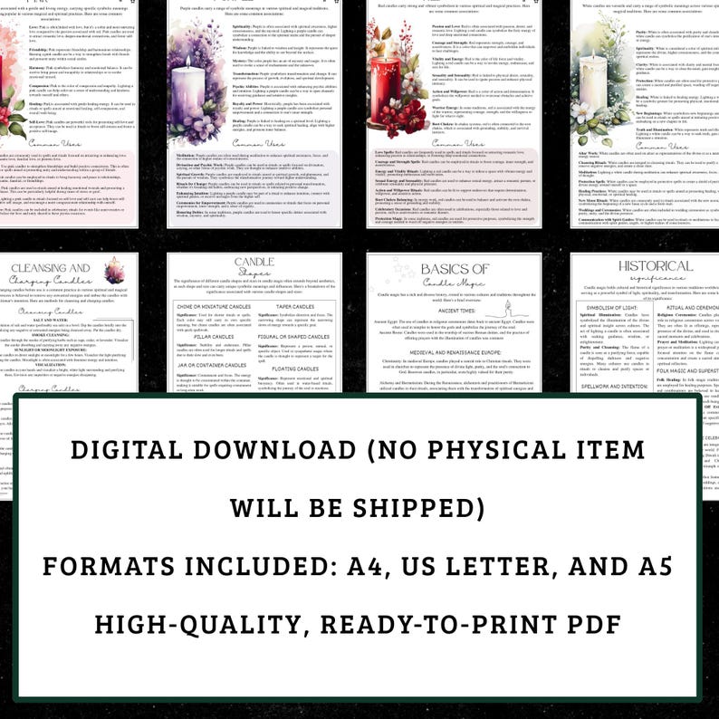 Grimorio de magia con velas / Hechizos y rituales para brujas (Descarga digital) imagen 3