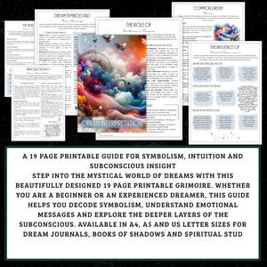 Dream Interpretation Grimoire | Dream Journal, Symbol Meanings (PDF) image 2