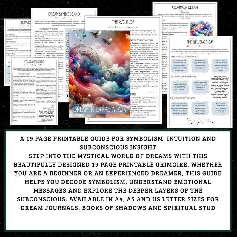 Dream Interpretation Grimoire | Dream Journal, Symbol Meanings (PDF) image 2