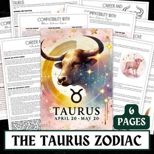 Taurus Zodiac Grimoire Pages | Book of Shadows (PDF Download)