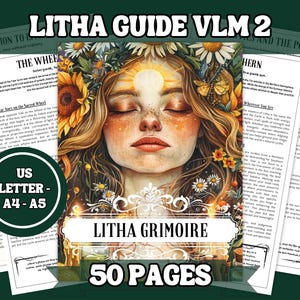 Grimorio de Litha Sabbat: Guía de brujería imprimible de 50 páginas / Libro digital de las sombras para la magia del solsticio de verano / Tamaños A4, A5 y carta estadounidense