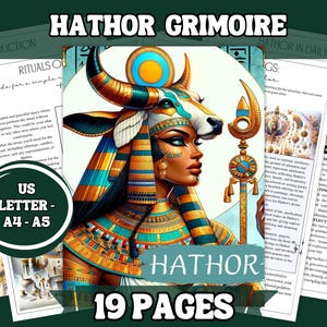 Guía de adoración de Hathor: páginas de grimorio imprimibles / A4, tamaño carta (EE. UU.) A5 / Diosa egipcia del amor, la belleza y la alegría