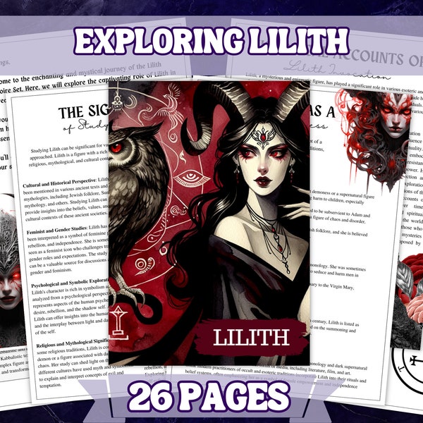 Exploring Lilith Die rätselhafte Göttin des Mythos und der Legende, Grimoire zum Ausdrucken, A4 Papier Sofortdownload