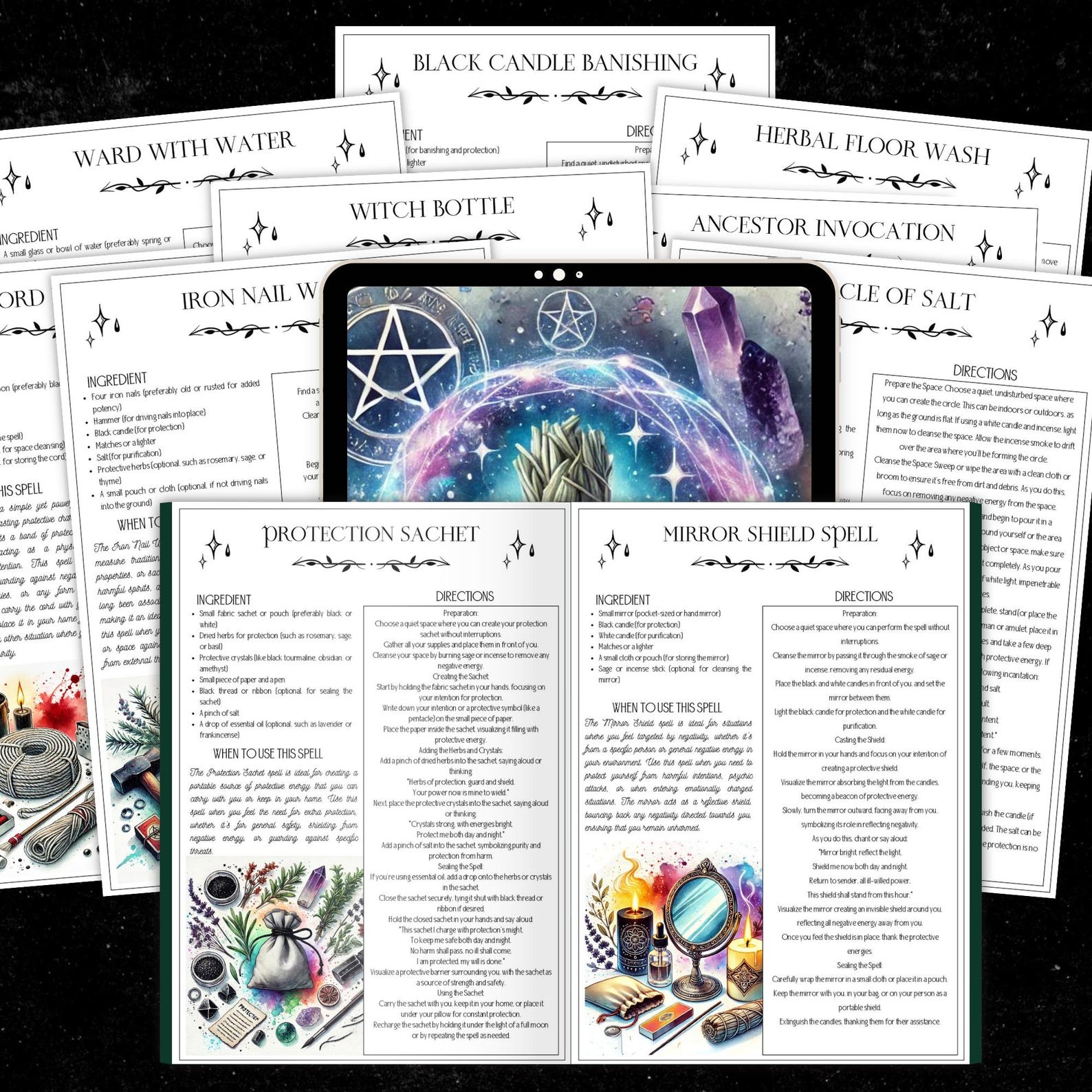 Printable Protection Spells | Grimoire Pages (PDF Digital Download) - Etsy