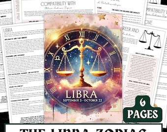 Libra Zodiac Grimoire Pages | Witchy Astrology Guide (Digital Download)