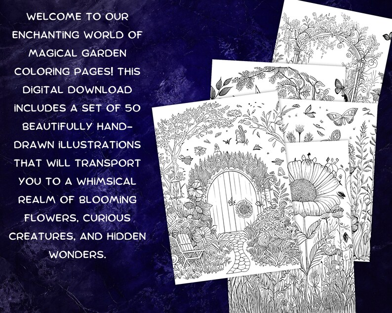 Magical Garden Coloring Pages Printable 50 Pages Printable Etsy