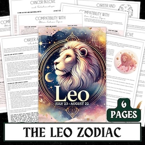 Leo Zodiac Grimoire Pages | Witchy Astrology Guide (Digital Download)