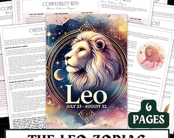 Leo Zodiac Grimoire Pages | Witchy Astrology Guide (Digital Download)