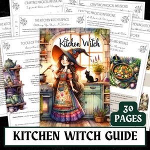 Printable Kitchen Witch Grimoire | Herbal Recipes, Hearth Magic (Digital Download)