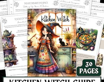 Printable Kitchen Witch Grimoire | Herbal Recipes, Hearth Magic (Digital Download)