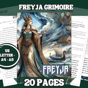 Grimorio de mitología nórdica imprimible / Guía de la diosa Freyja de 20 páginas / PDF digital en A4, A5 y tamaño carta (EE. UU.) / Conjunto devocional sobre deidades nórdicas