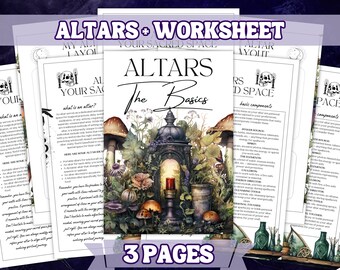 Altars + Worksheet Single Printable Grimoire Pages - BOS - Intro to witchcraft- Personal Use