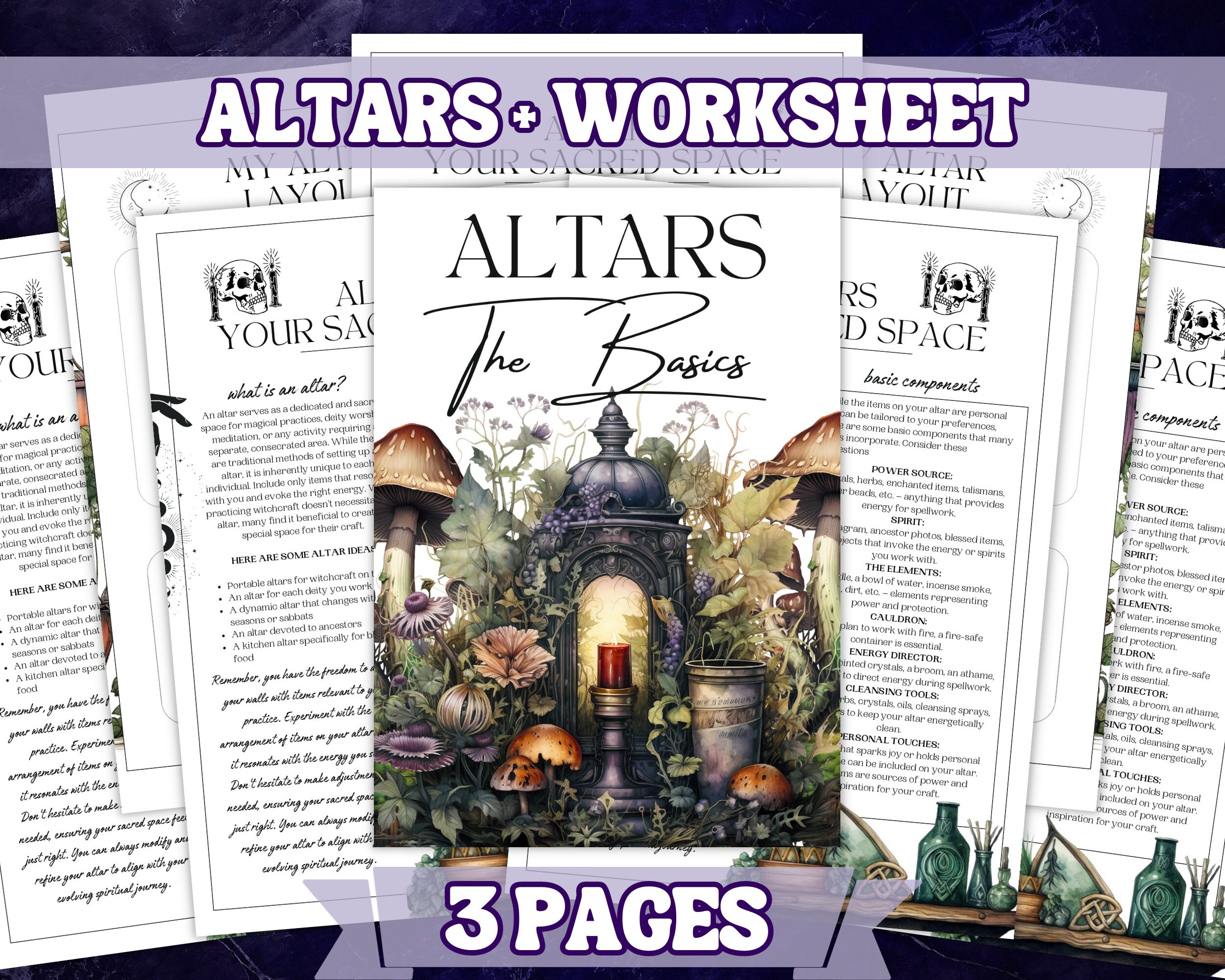 Altars Worksheet Single Printable Grimoire Pages BOS Intro to ...