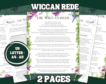Wiccan Rede Printable Grimoire Page | Book of Shadows (PDF)