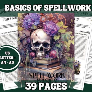 A5, A4, US Letter für die Grundlagen der Zauberarbeit – Grimoire – 39-seitiges Hexen-Handbuch – Digitales Buch der Schatten – Sofort-Download