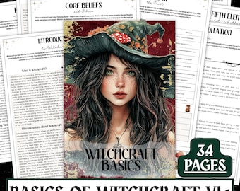 Witchcraft Basics Grimoire | Book of Shadows Starter Guide (Printable PDF)