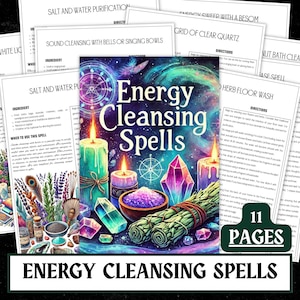 Energy Cleansing Spells Printable | Grimoire Pages (PDF Digital Download)