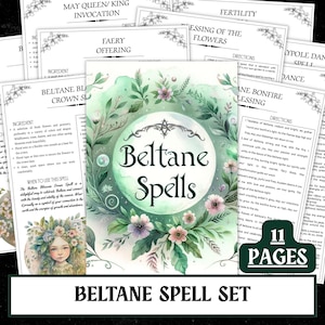 Beltane Spells Printable Set | Love, Fertility, Fire Magic (PDF Download)