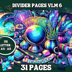 Witchy Grimoire Divider Pages: Mystical Book of Shadows (Digitaler Download)
