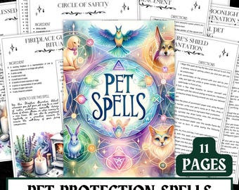 Pet Protection Spells: Printable Grimoire Pages (A4, US Letter, A5) (Digital Download)