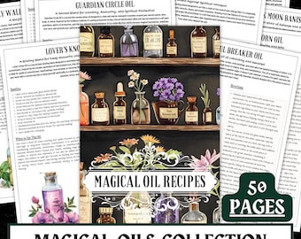 Magical Oil Recipes Grimoire | Witchcraft Spell Book (PDF Digital Download)