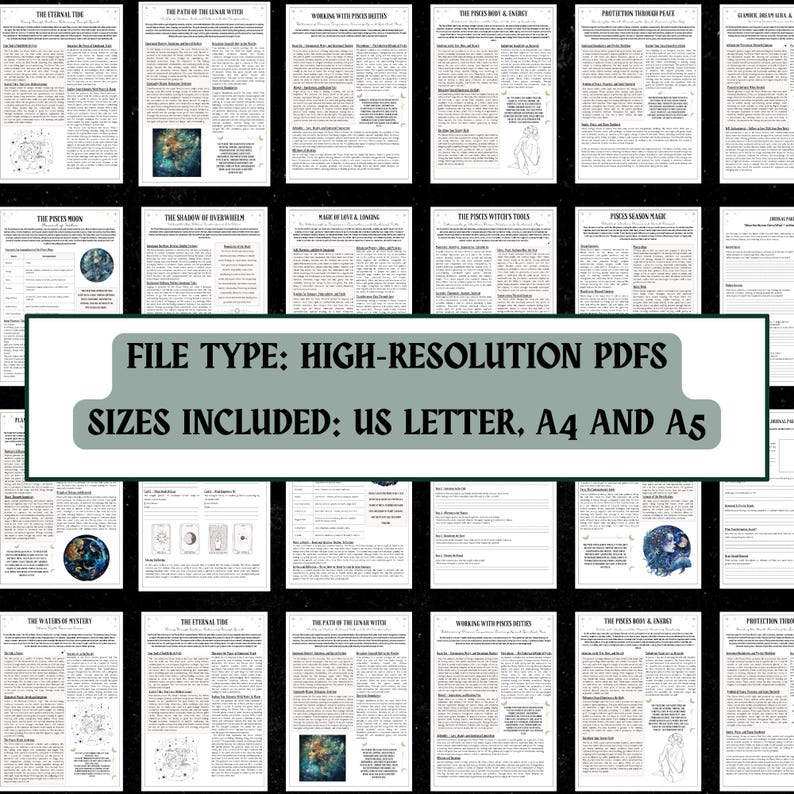 Pisces Pdf The Pisces Witch — 20-page Printable Grimoire | Intuition, Water Magic ...