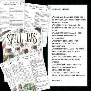 Printable Spell Jar Recipes | Grimoire Pages, Herbal Magic (PDF) image 4