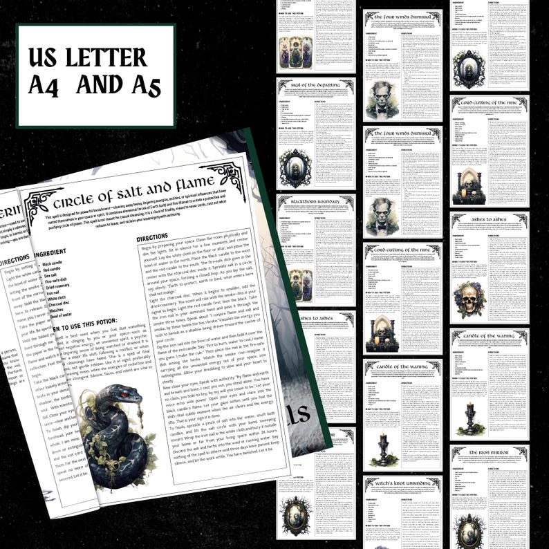 Pagine stampabili di incantesimi di esilio / Grimorio di stregoneria (download digitale) immagine 7