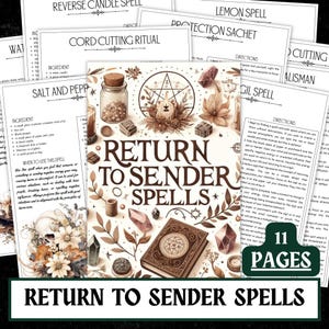 Return to Sender Spells Set | Protection Grimoire Pages (Digital Download)