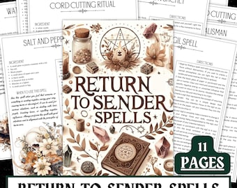 Return to Sender Spells Set | Protection Grimoire Pages (Digital Download)
