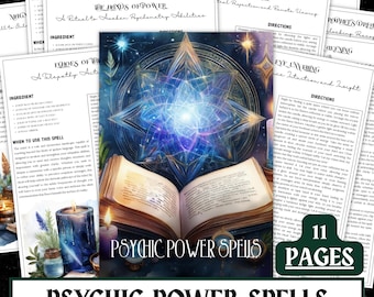 Psychic Power Spells | Witchcraft Grimoire Pages (Digital Download)