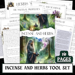 Herbs and Incense Grimoire Pages | Witch Tool Set (Printable PDF)