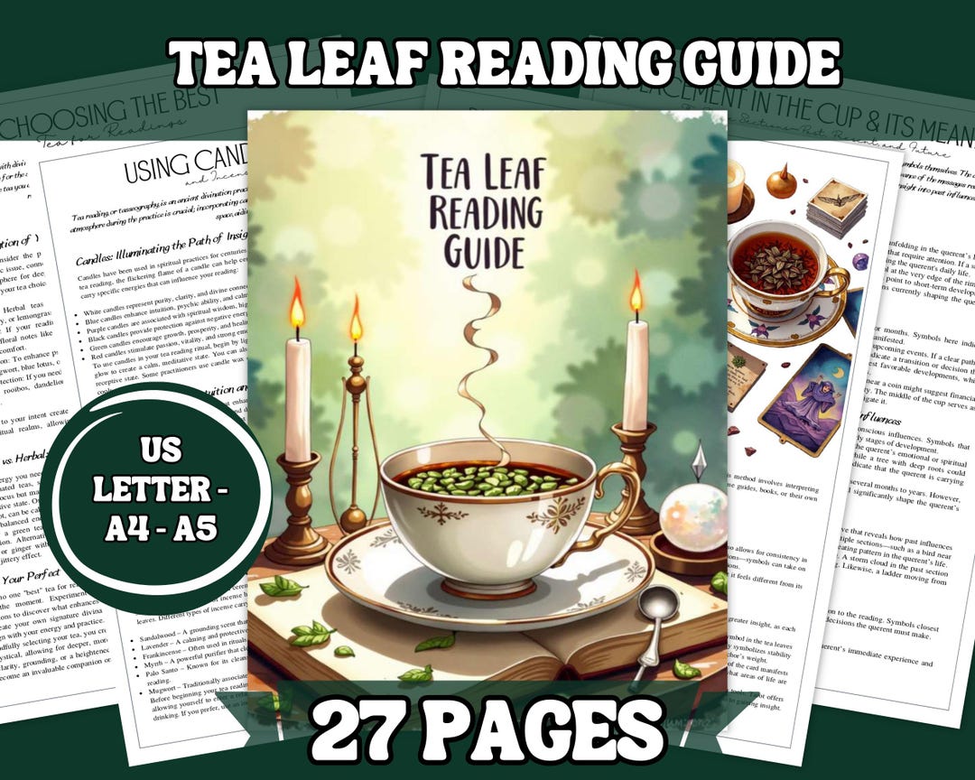 Tea Leaf Reading Guide Printable | Tasseography Symbols (PDF Pattern ...