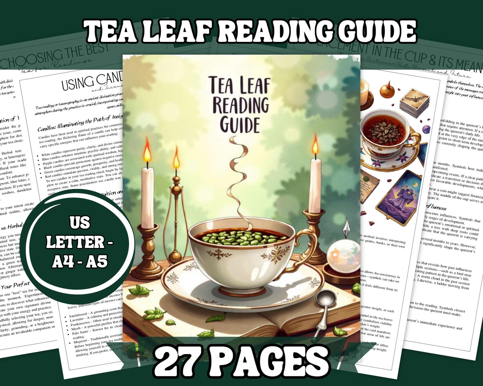 Tea Leaf Reading Guide Printable | Tasseography Symbols (PDF Pattern ...