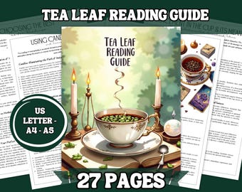 Guide de lecture de feuille de thé imprimable | Symboles de la tasseographie (Modèle PDF)