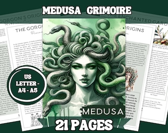 Medusa Mythology Printable Set | Greek Goddess Grimoire (21 Page PDF)