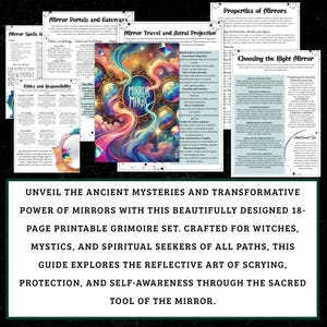 Mirror Magic Grimoire Printable Set | Scrying, Protection Spells (Digital Download) image 2