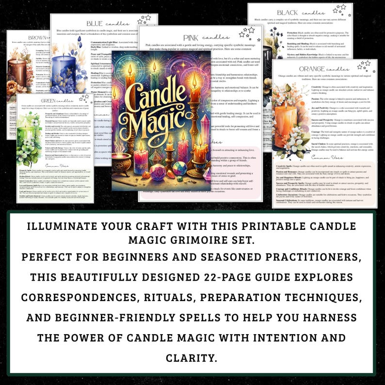 Grimorio de magia con velas / Hechizos y rituales para brujas (Descarga digital) imagen 2