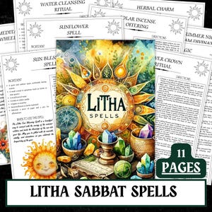 Hechizos imprimibles del Sabbat de Litha / Rituales del solsticio de verano (Descarga PDF)