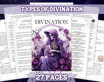 Types Of Divination Printable Grimoire Set , Grimoire and Book Of Shadow Pages A4 Paper Size