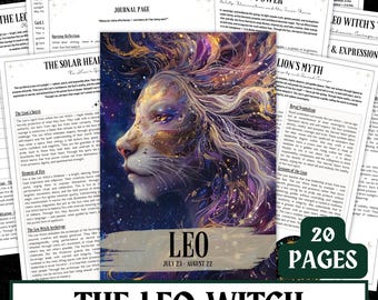 Leo Witch Grimoire, Solar Magic Guide (Printable PDF)